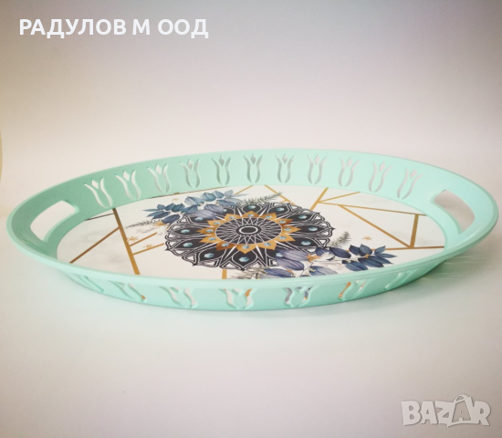 Поднос елипса с дръжки, различни декори / 200086, снимка 4 - Аксесоари за кухня - 44599482