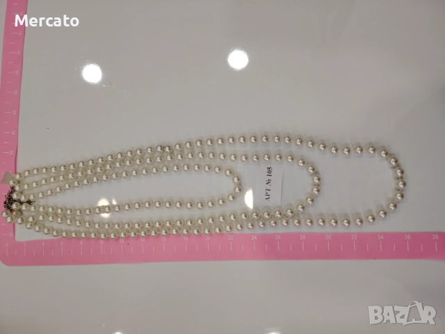 Гердан 3 реда перли АРТ №105, снимка 5 - Колиета, медальони, синджири - 52306811