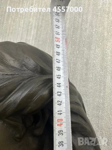 Масивен антикварен бронзов бюст (12 кг, 55 см) – Арт Нуво / Сецесион, снимка 4 - Антикварни и старинни предмети - 53110244