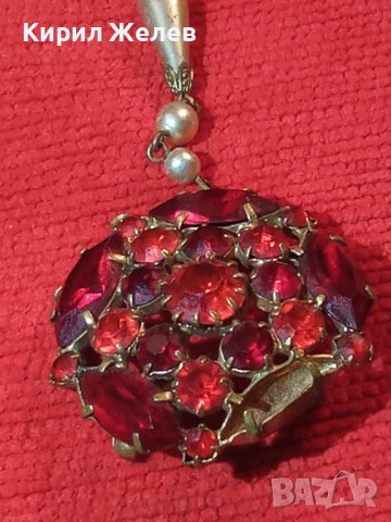 СТАРА БРОНЗ БРОШКА с БОХЕМСКИ КРИСТАЛ и ГРАНАТ 4950, снимка 9 - Антикварни и старинни предмети - 29572499