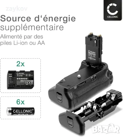 Power Grip, съвместим с Canon EOS 6D, BG-E13 Battery Grip, Battery Grip, снимка 4 - Батерии, зарядни - 47476509