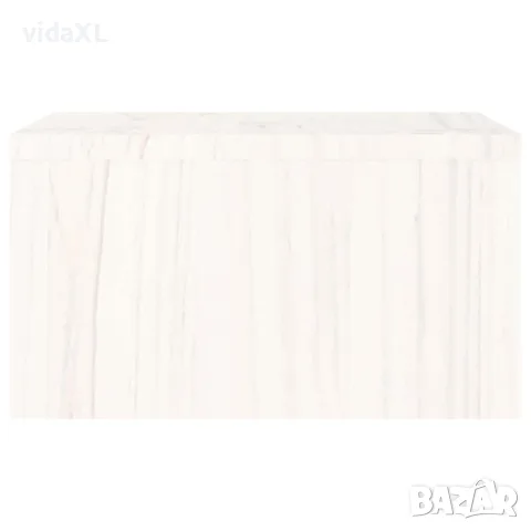 vidaXL Поставка за монитор, бяла, 50x27x15 см, бор масив, снимка 7 - Шкафове - 56147950