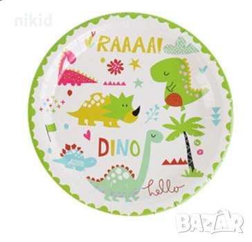 Динозаври  Динозаър 10 бр парти чинии чинийки, снимка 1 - Чинии - 34253957