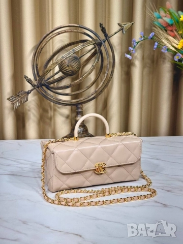 чанти CHANEL - Leather Box Bag Small ↔️ 22 cm ↕️ 10 cm , снимка 6 - Чанти - 51883156