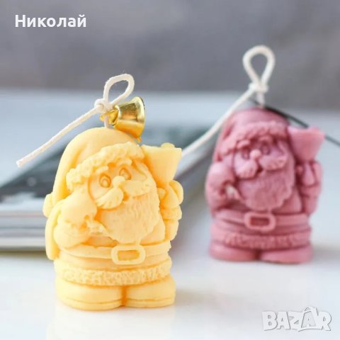 Силиконов молд Дядо Коледа за свещ , декорация фондан , шоколад , сапун , свещи, снимка 4 - Други - 42852818