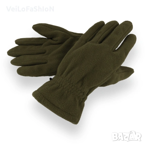Нови топли поларени ръкавици в цвят каки, Унисекс 