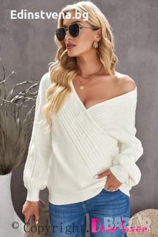 Дамски пуловер в бяло, снимка 13 - Блузи с дълъг ръкав и пуловери - 42781565