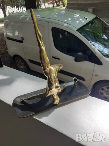 Стара антикварна мастилница със статуетка на балерина фигура, снимка 2 - Антикварни и старинни предмети - 53327514