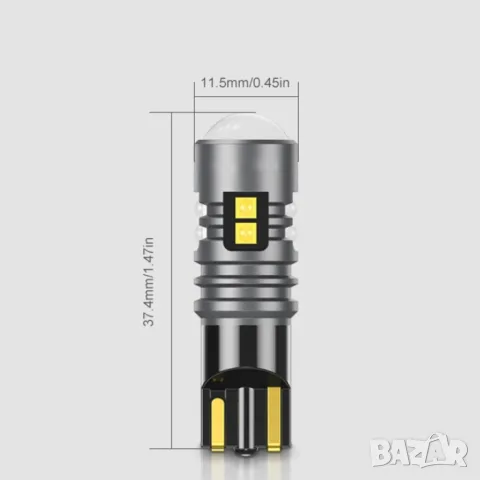 LED крушки T10 10 CR2525 SMD бели 12V 2 броя, снимка 2 - Аксесоари и консумативи - 55864959