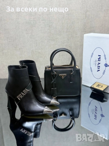 Prada Дамски Черни Боти На Ток Прада Код SK115