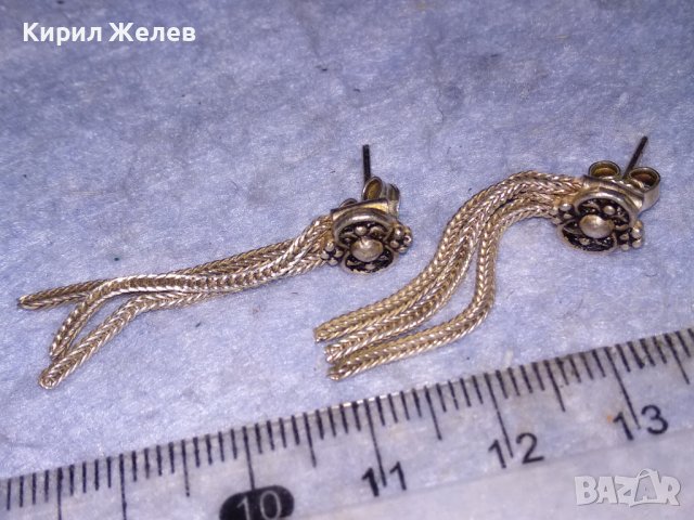 СТИЛНО РЕТРО ОРНАМЕНТИРАНИ АР НУВО СРЕБЪРНИ ОБЕЦИ СРЕБРО 925 МАЙСТОРСКА БИЖУТЕРСКА ИЗРАБОТКА 30782, снимка 6 - Обеци - 40552650