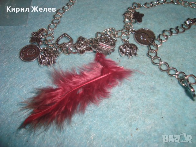 КОМПЛЕКТ КОЛИЕ и ГРИВНА МОДНИ БИЖУТА СРЕБРИСТИ с ВИСУЛКИ ПЕРЦА 9288, снимка 7 - Бижутерийни комплекти - 35273896