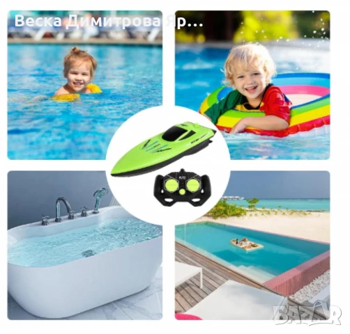 SpeedBoat, водоустойчива RC лодка за деца и начинаещи, снимка 4 - Други - 50634767