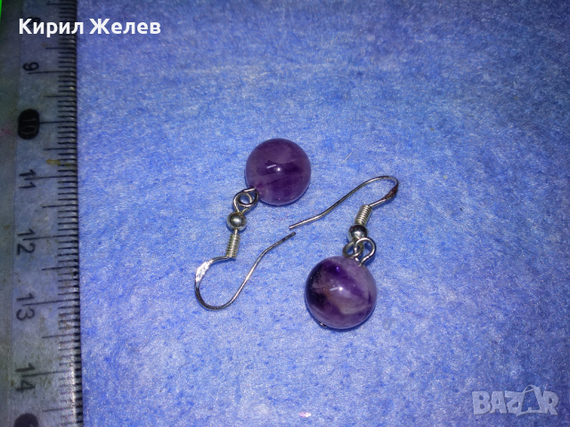 ЧУДЕСНИ СКЪПОЦЕННИ СРЕБЪРНИ ВИНТИДЖ АРТ ОБЕЦИ СРЕБРО 925 с ТОПЧЕТА НАТУРАЛЕН АМЕТИСТ 43326, снимка 14 - Обеци - 44690302