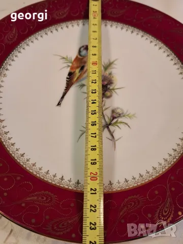 декоративна порцеланова чиния с птица и позлата Limoges 8/1, снимка 8 - Декорация за дома - 49903367