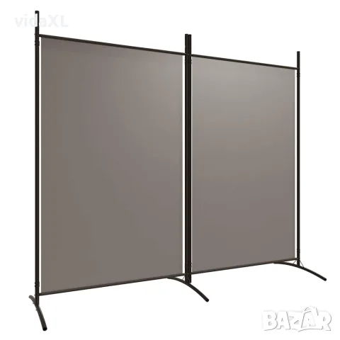 vidaXL Параван за стая, 2 панела, антрацит, 175x180 cм, текстил