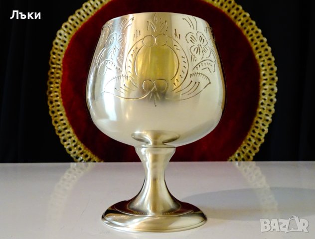 Чаша за вино,бокал от бронз,барок. , снимка 2 - Антикварни и старинни предмети - 42752540