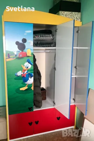 спешно. Детско обзавеждане за стая. гардероб скрин бюро нощно шкафче Мики Маус, снимка 2 - Мебели за детската стая - 49711186