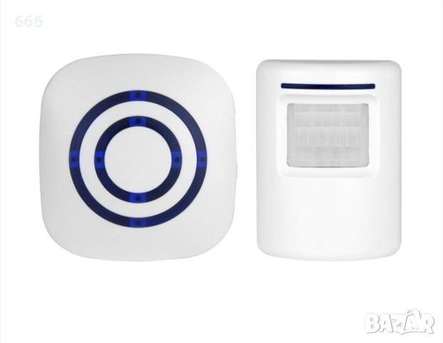 Звънец със сензор за движение, безжичен, 36 песни, СОТ, комплект с приемник и предавател