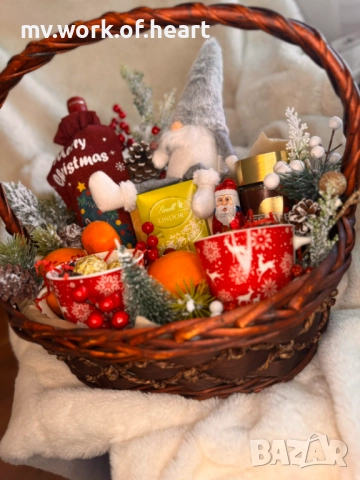 Празнична коледна кошница , снимка 3 - Коледни подаръци - 52817203