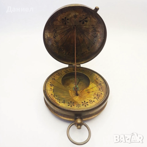 Компас от масивен бронз с гравюра на Марко Поло – уникален подарък и декоративен акцент, снимка 2 - Подаръци за мъже - 43258613