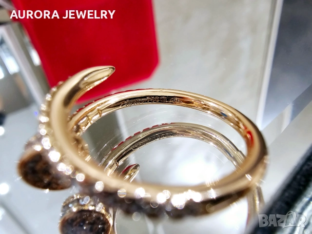 CARTIER Nail Juste un Clou Rose Small Paved Diamonds Пръстен Пирон, снимка 9 - Пръстени - 52854825