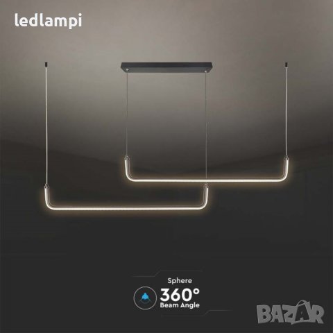 LED Полилей 24W Черен Неутрално Бяла Светлина, снимка 2 - Полилеи - 40660486