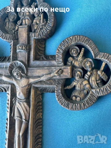 УНИКАЛЕН Стар кръст , Исус Христос , ДЪРВОРЕЗБА, снимка 6 - Други ценни предмети - 50900598