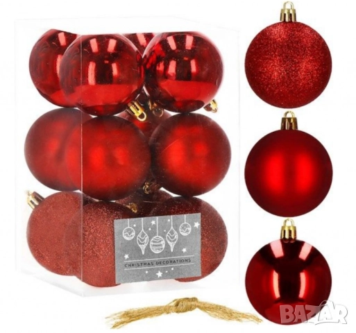 Комплект от 6 коледни топки за елха, снимка 7 - Декорация за дома - 51992268