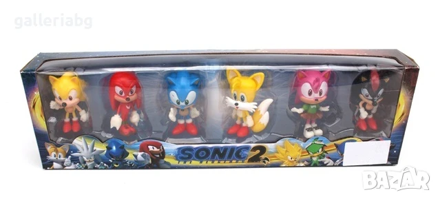 Комплект фигурки Sonic – 6 героя от анимацията