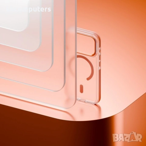 Кейс Etteri Icy Mag case, За iPhone 17 Pro Max (6.9), Оранжев и Протектор, снимка 4 - Калъфи, кейсове - 54203467