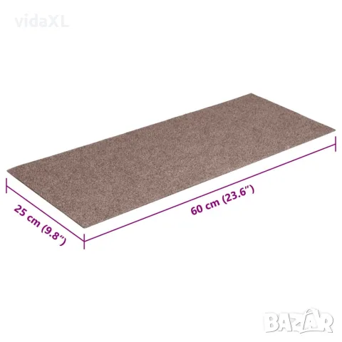 vidaXL Изтривалки за стълби, самозалепващи се, 15 бр., 60x25 см, светлокафяви, правоъгълни, снимка 8 - Изтривалки - 56146819