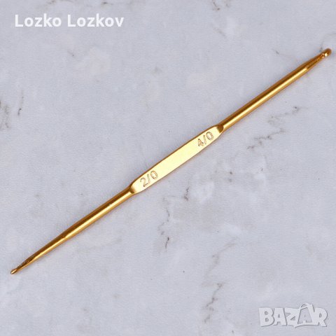 2 бр. двустранни златисти алуминиеви куки за плетене 4размера, снимка 2 - Други - 30748711