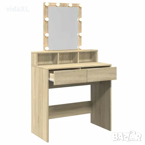 vidaXL Тоалетка с LED, дъб сонома, 80x41x144,5 см, снимка 8 - Тоалетки - 56148132