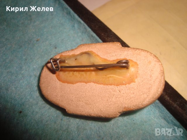 СТАРА ФЛОРАЛНА БРОШКА от НАТУРАЛНА ГЛИНА РЪЧНА ХУДОЖЕСТВЕНА ИЗРАБОТКА ЦВЕТЯ УНИКАТ от КОЛЕКЦИЯ 12350, снимка 2 - Антикварни и старинни предмети - 35507025