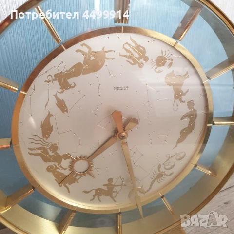 Рядък голям бронзов зодиакален настолен часовник KIENZLE, снимка 10 - Антикварни и старинни предмети - 50647451