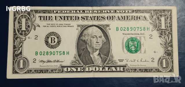 1 долар САЩ 1995 Америка 1 долар 1995 Банкнота от САЩ 