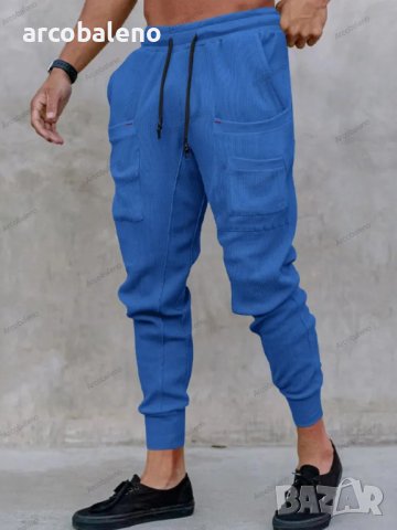 Широки мъжки ежедневни панталони с много джобове, 5цвята, снимка 10 - Панталони - 42783281