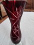 Червен кристал ваза, снимка 7