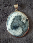 Сребърен медальон с огромен дендрит ахат, снимка 1 - Колиета, медальони, синджири - 44683633