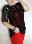 Ръчно плетена блуза на една кука, уникат , снимка 1 - Блузи с дълъг ръкав и пуловери - 30369318