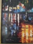 гоблен ,,Нощен дъжд в Париж " 33/27 см, по картината на Л.Афремов, снимка 13