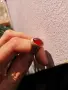 ретро модел с гравирани орнаменти по раменете на халката 14к 7г със скапоцен червен рубин , снимка 3