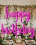 Happy Birthday розов циклама надпис рожден ден Балони фолио фолиеви балон парти, снимка 1
