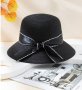 Елегантна и модерна сламена шапка с пандела, снимка 1 - Шапки - 44434299