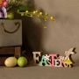 Великденска дървена настолна декоративна табела "Easter", със зайче и цветя, 20x2x7.5cm_1219925, снимка 2