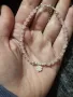 Дамска гривна с розов кварц и сребърна детелина с циркони, снимка 5