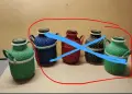 Стари стъклени, оплетени буркани, дамаджани., снимка 2