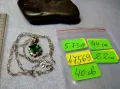 СКЪПОЦЕННО СРЕБЪРНО КОЛИЕ с ПЕНДАНТ СРЕБРО 925 с ГОЛЯМ ЮВЕЛИРНО ФАСЕТИРАН ПЕРИДОТ и ЦИРКОНИ 47569, снимка 4