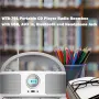 Преносим CD плейър WISCENT с Bluetooth Boombox, FM радио, стерео звук, USB, 3.5 мм AUX , снимка 6